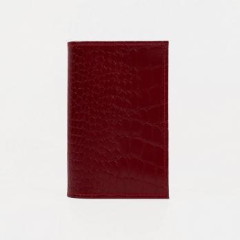 Обложка д/паспорта (Т)ОпS 110-308,  9,5*0,5*13,5см, тиснение, крокодил, красный 5069290